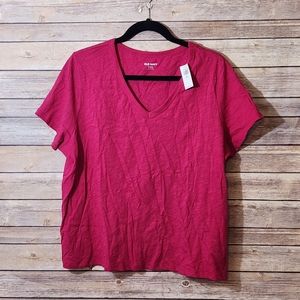 NWT Fuschia Vneck Tee